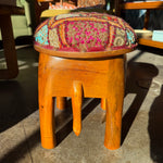 Vintage Mango Wood Elephant Stool ottoman CANDID HOME