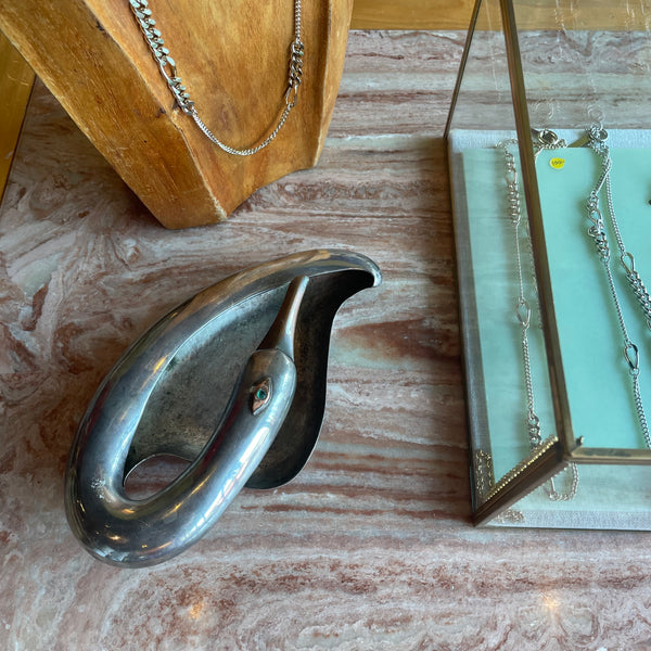 Vintage Los Castillo Silverplate Swan Dish bowl CANDID HOME
