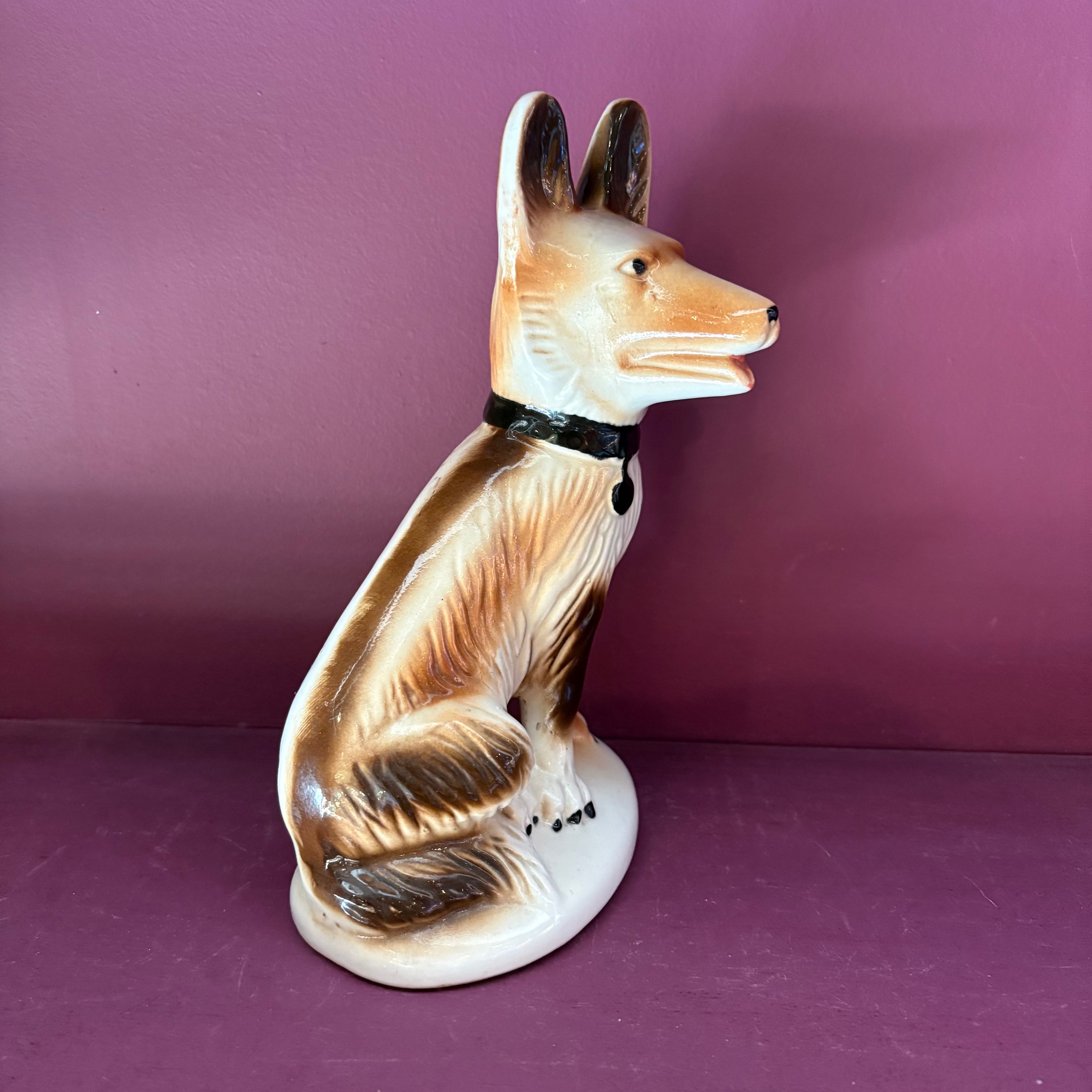 Vintage Shepard Ceramic Dogs - a pair styling object CANDID HOME
