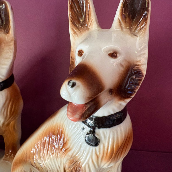 Vintage Shepard Ceramic Dogs - a pair