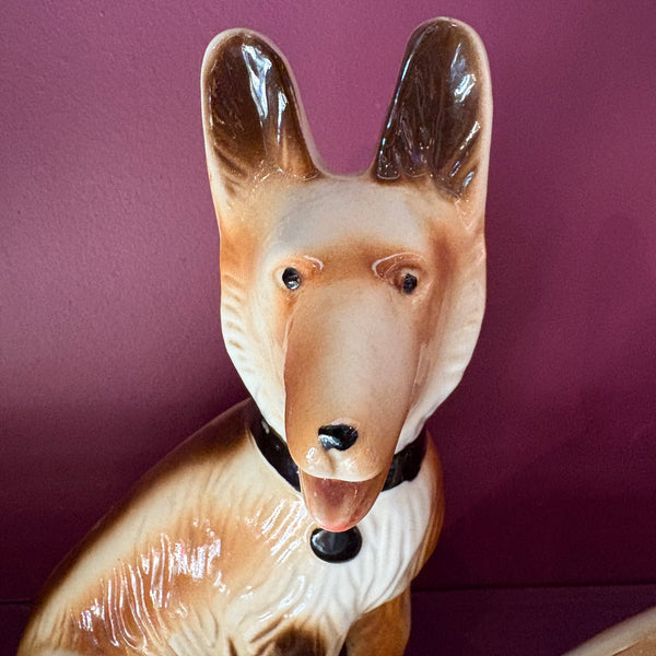 Vintage Shepard Ceramic Dogs - a pair