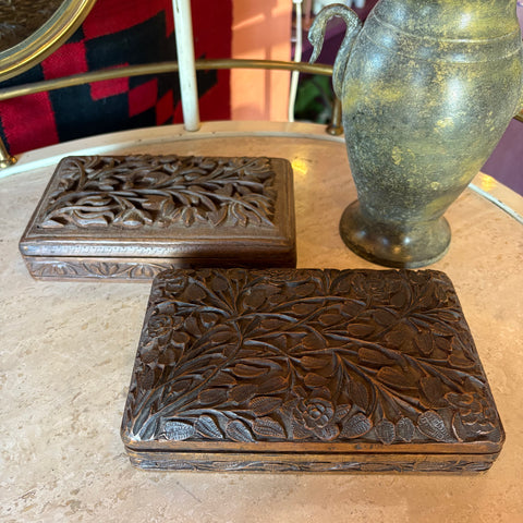 Vintage Carved Wooden Boxes