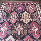 Vintage Kuba Kilim Rug - 6'7" x 10'10" Rugs CANDID HOME