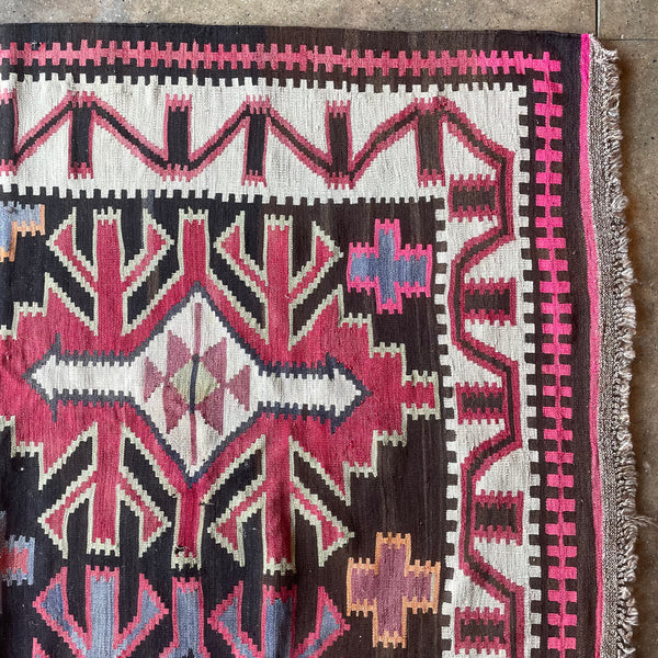 Vintage Kuba Kilim Rug - 6'7" x 10'10" Rugs CANDID HOME