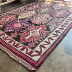 Vintage Kuba Kilim Rug - 6'7" x 10'10" Rugs CANDID HOME