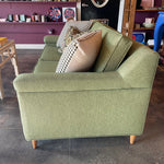 Mid-century Green Tweed Loveseat - 56" L Sofa CANDID HOME
