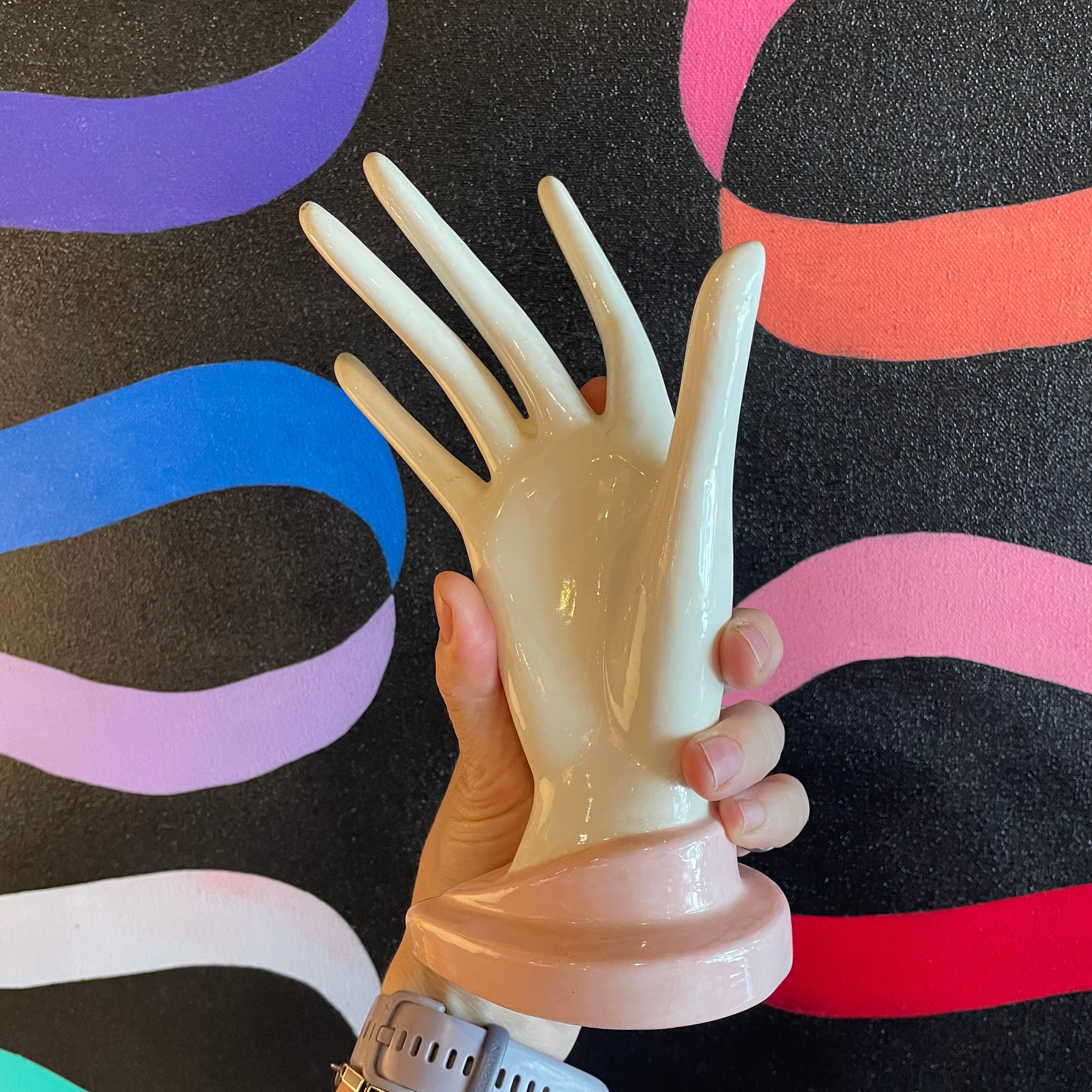 Vintage Ceramic Display Hand Forms styling object CANDID HOME pink