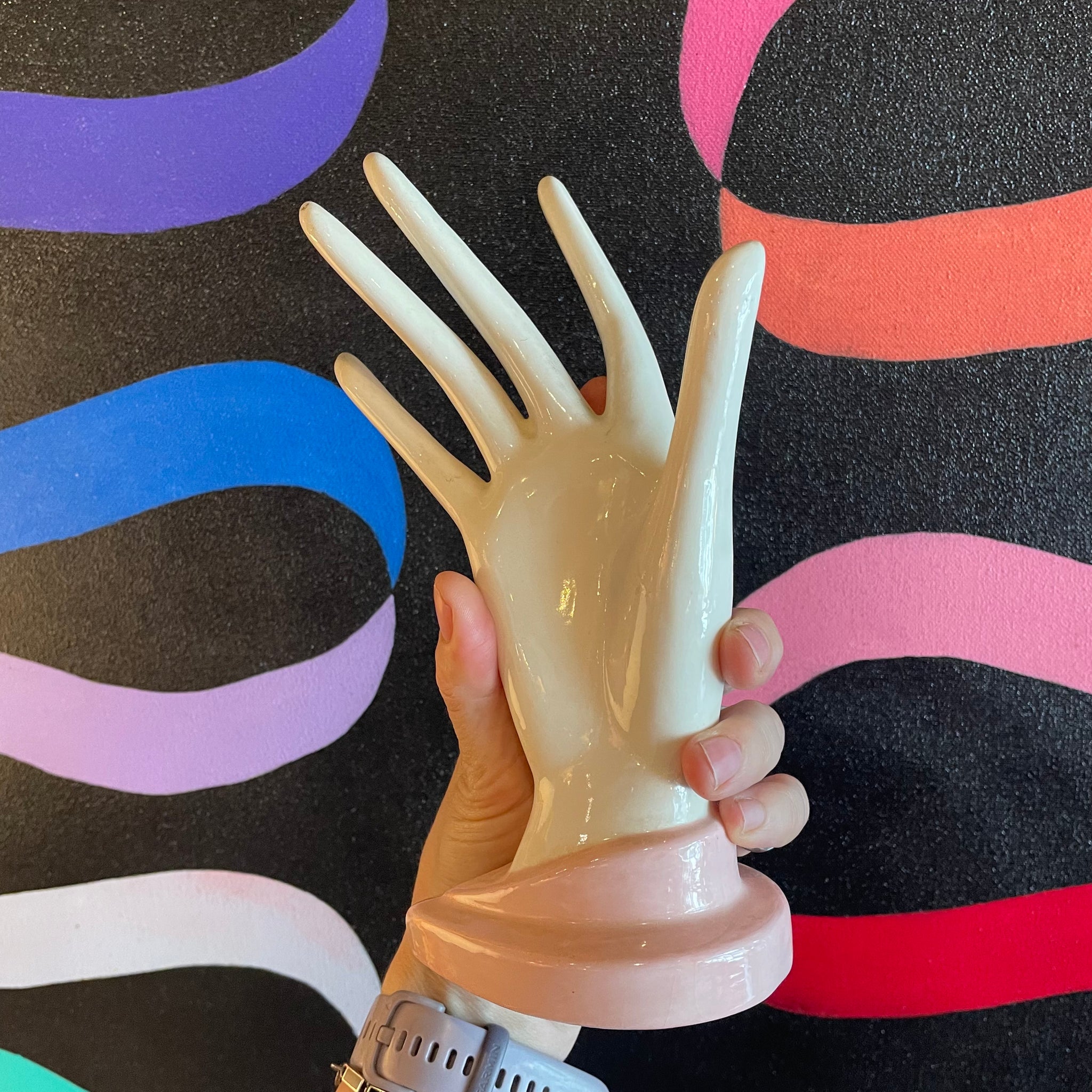Vintage Ceramic Display Hand Forms styling object CANDID HOME pink