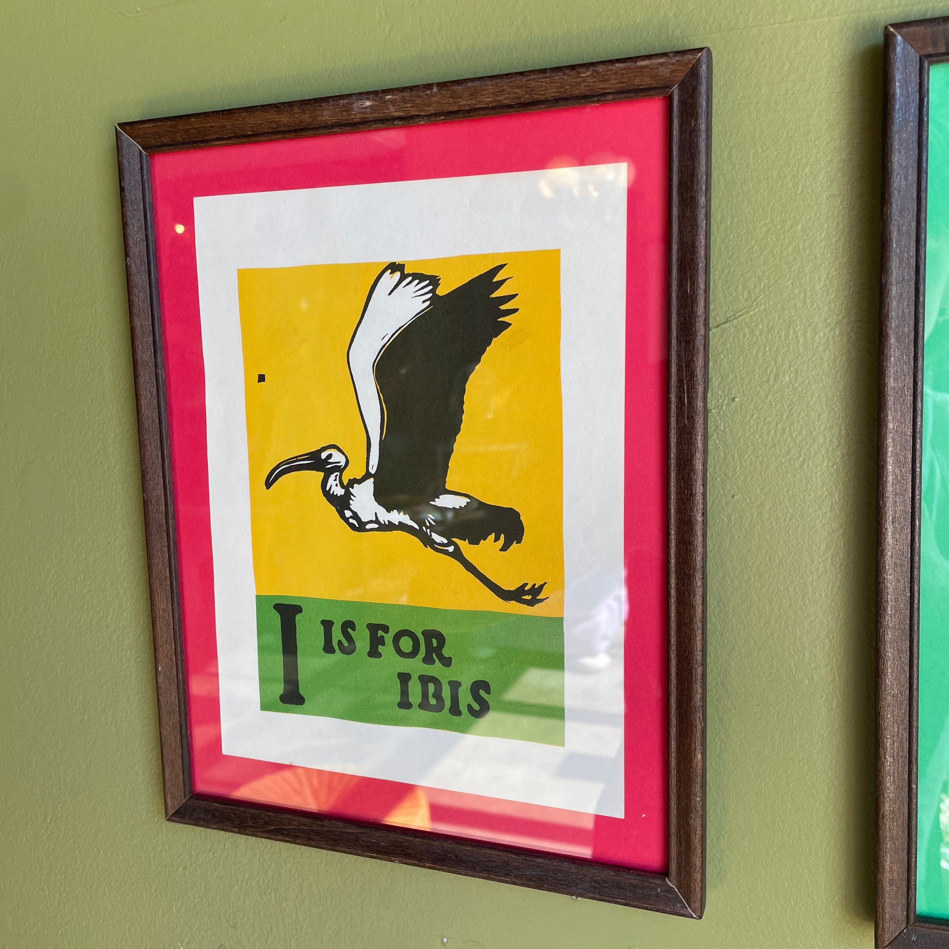 MCM Vintage Alphabet Art by C.B. Falls Artwork CANDID HOME ibis
