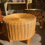 Vintage Ikea Rattan Footstool ottoman CANDID HOME