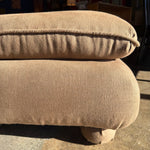 Vintage Reupholstered Brown Linen Ottomans - 1 Available Ottomans CANDID HOME