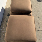 Vintage Reupholstered Brown Linen Ottomans - 1 Available Ottomans CANDID HOME