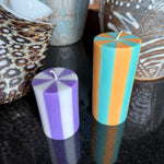 Stripe Pillar Candle by Yod and Co Candles yod and co