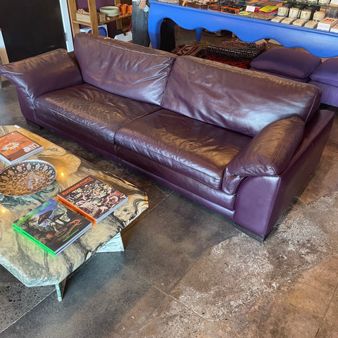 1980's Vintage Italian Leather Sofa by Natuzzi Sofa john ahmad rugs