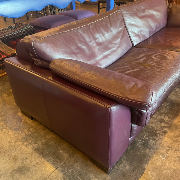 1980's Vintage Italian Leather Sofa by Natuzzi Sofa john ahmad rugs