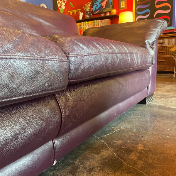 1980's Vintage Italian Leather Sofa by Natuzzi Sofa john ahmad rugs