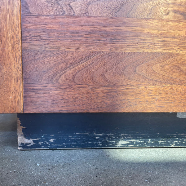 1970's Walnut + Glass Coffee Table by Brown Saltman coffee table brittany pham