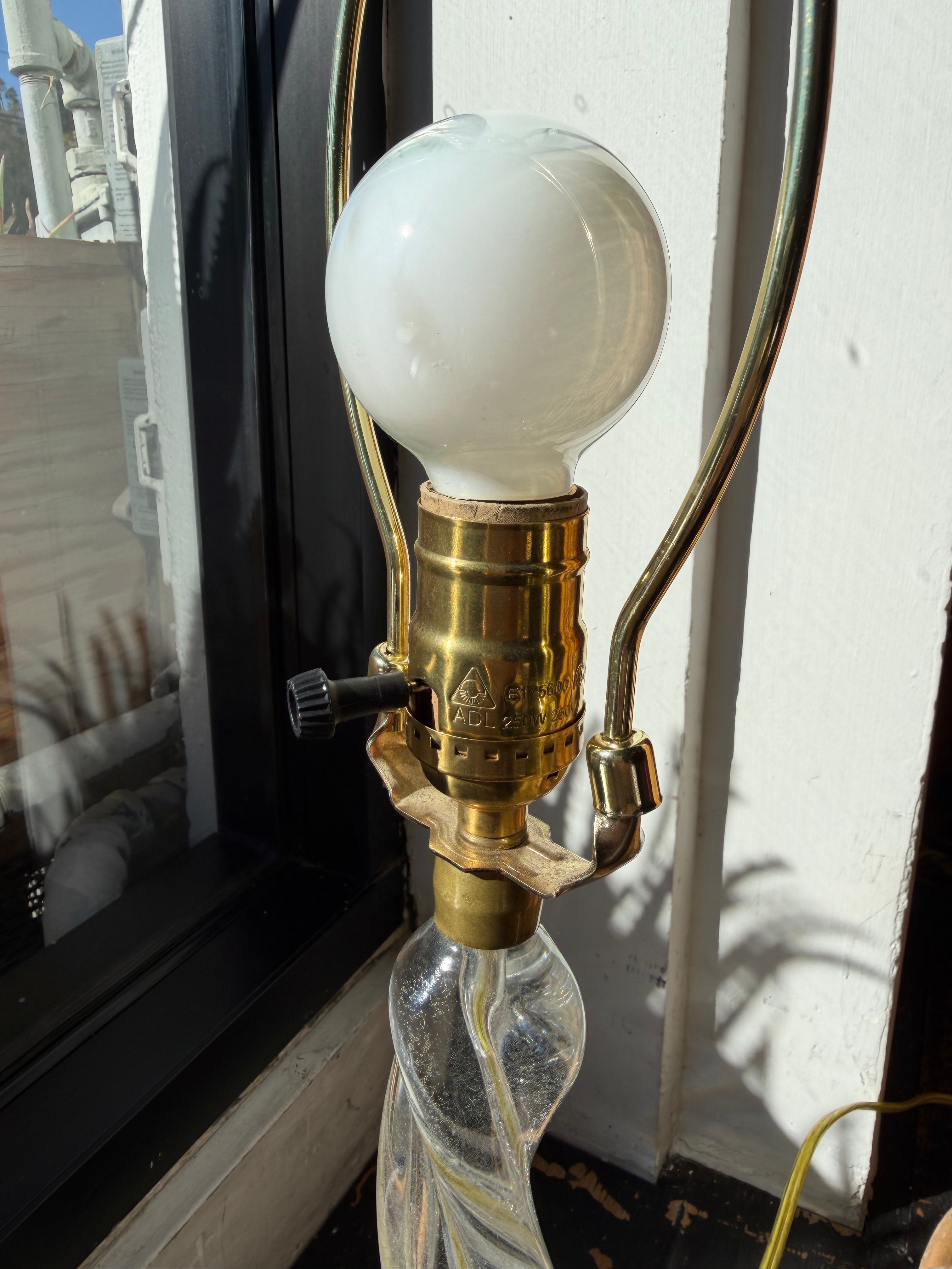 1960's Vintage Murano Glass Twisted Lamp lamp CANDID HOME