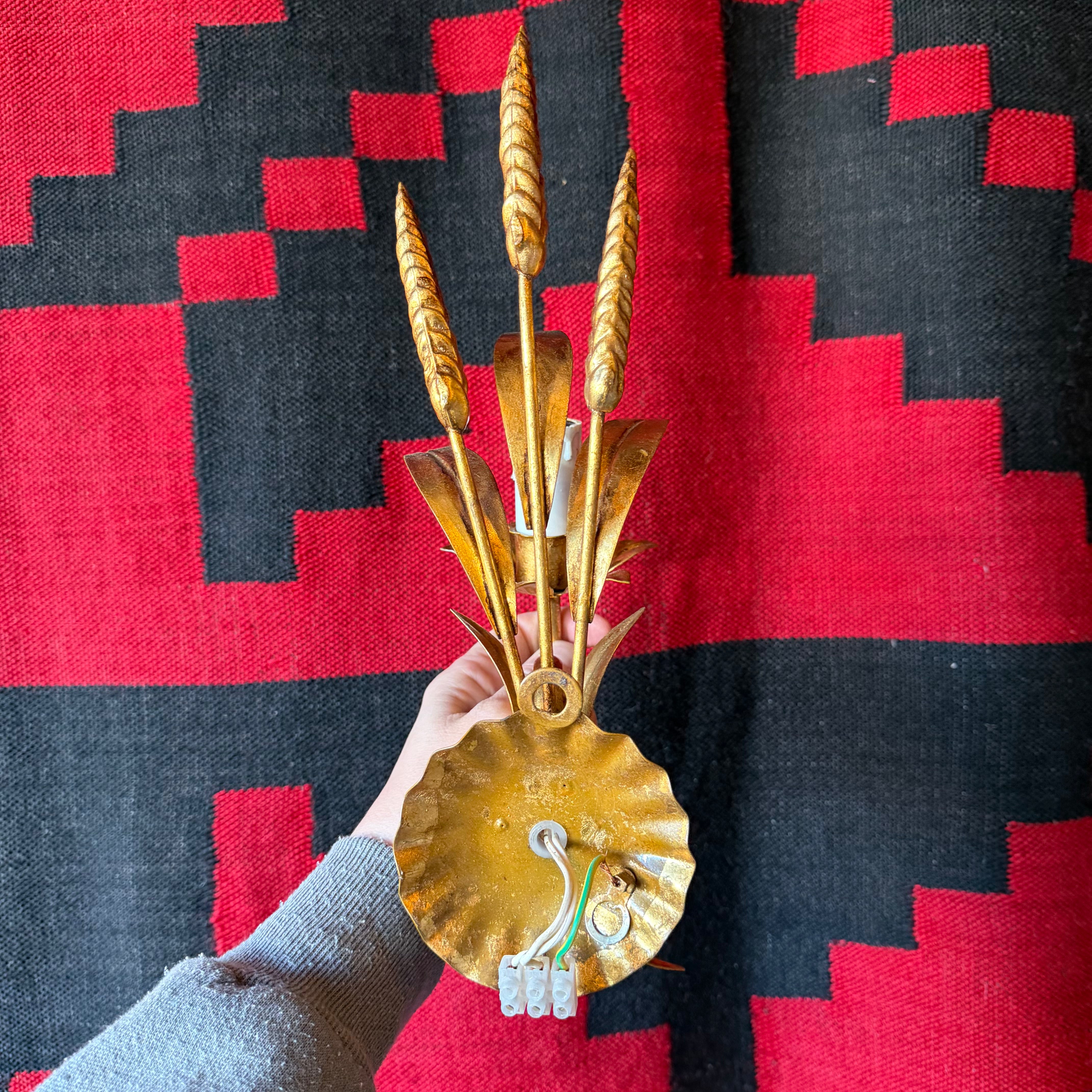 Antique Italian Brass Double Sconce - A Pair Lighting CANDID HOME