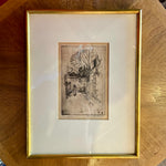 Vintage Framed Etching: "Georgetown" by Gustav Trois - 10" x 13" Artwork CANDID HOME