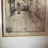 Vintage Framed Etching: "Georgetown" by Gustav Trois - 10" x 13" Artwork CANDID HOME