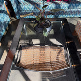 Mid-Century Rattan and Iron Basket basket CANDID HOME