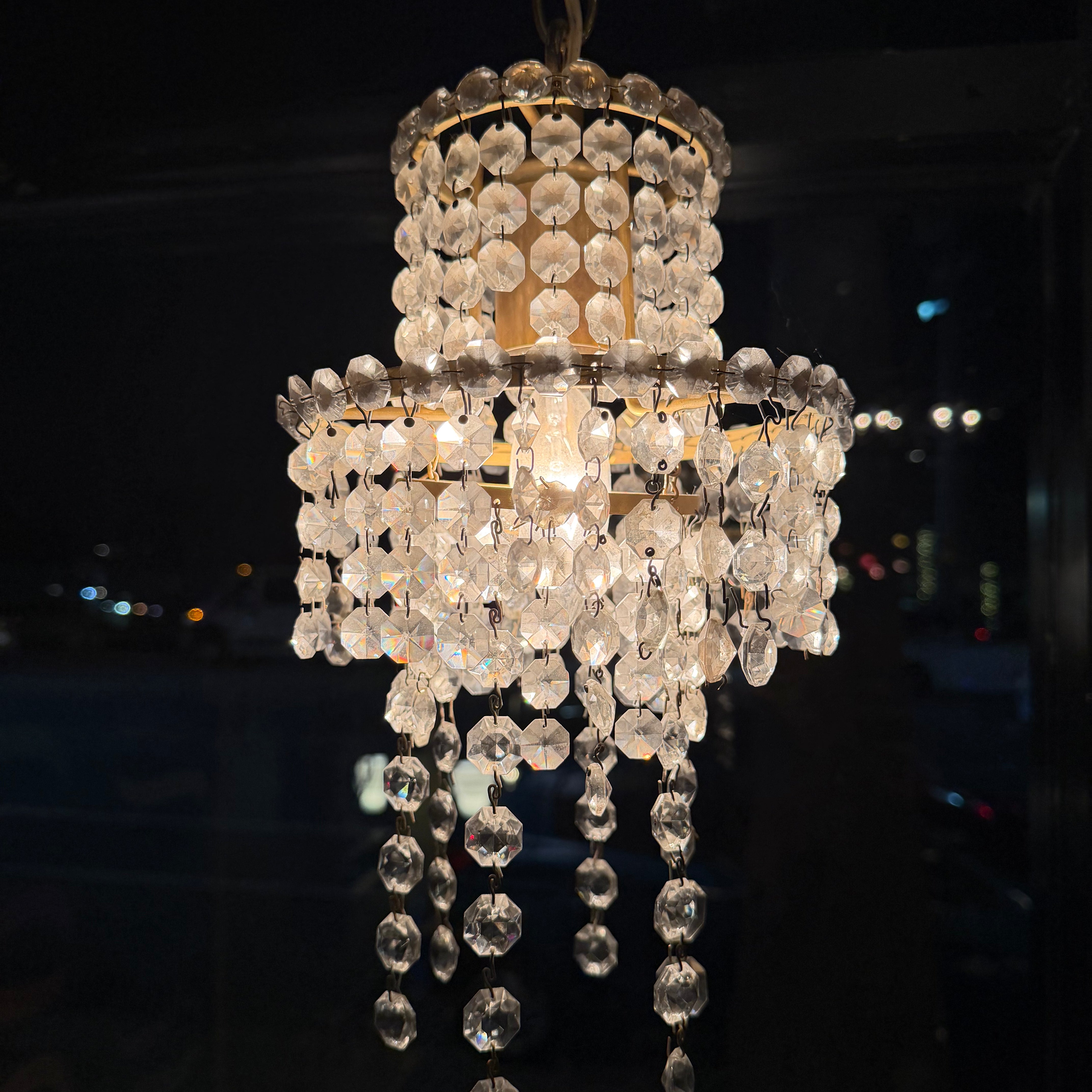 Antique Crystal + Brass Pendant Light Lighting CANDID HOME