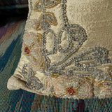Vintage Indian Beaded Silk Pillow Pillows CANDID HOME