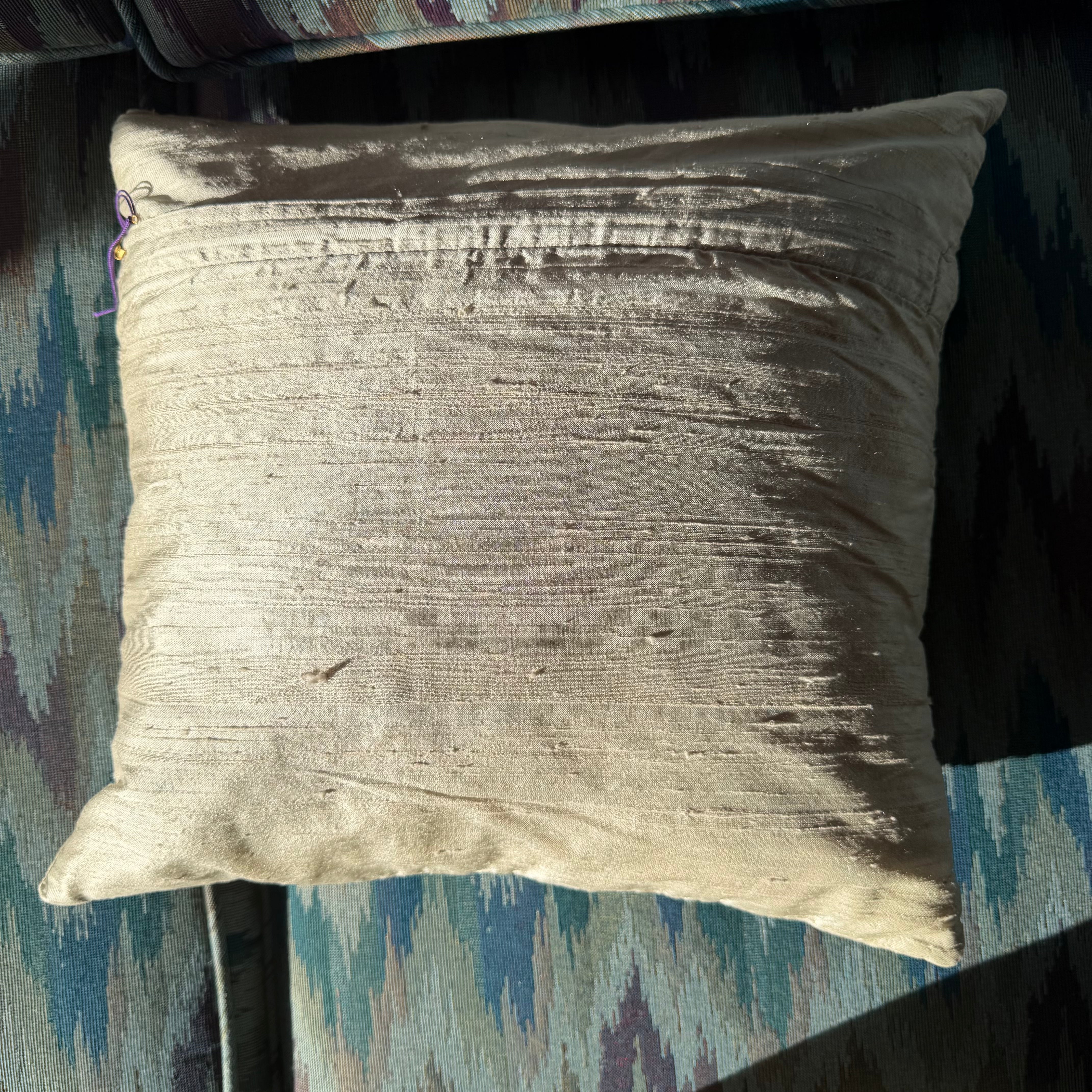 Vintage Indian Beaded Silk Pillow Pillows CANDID HOME