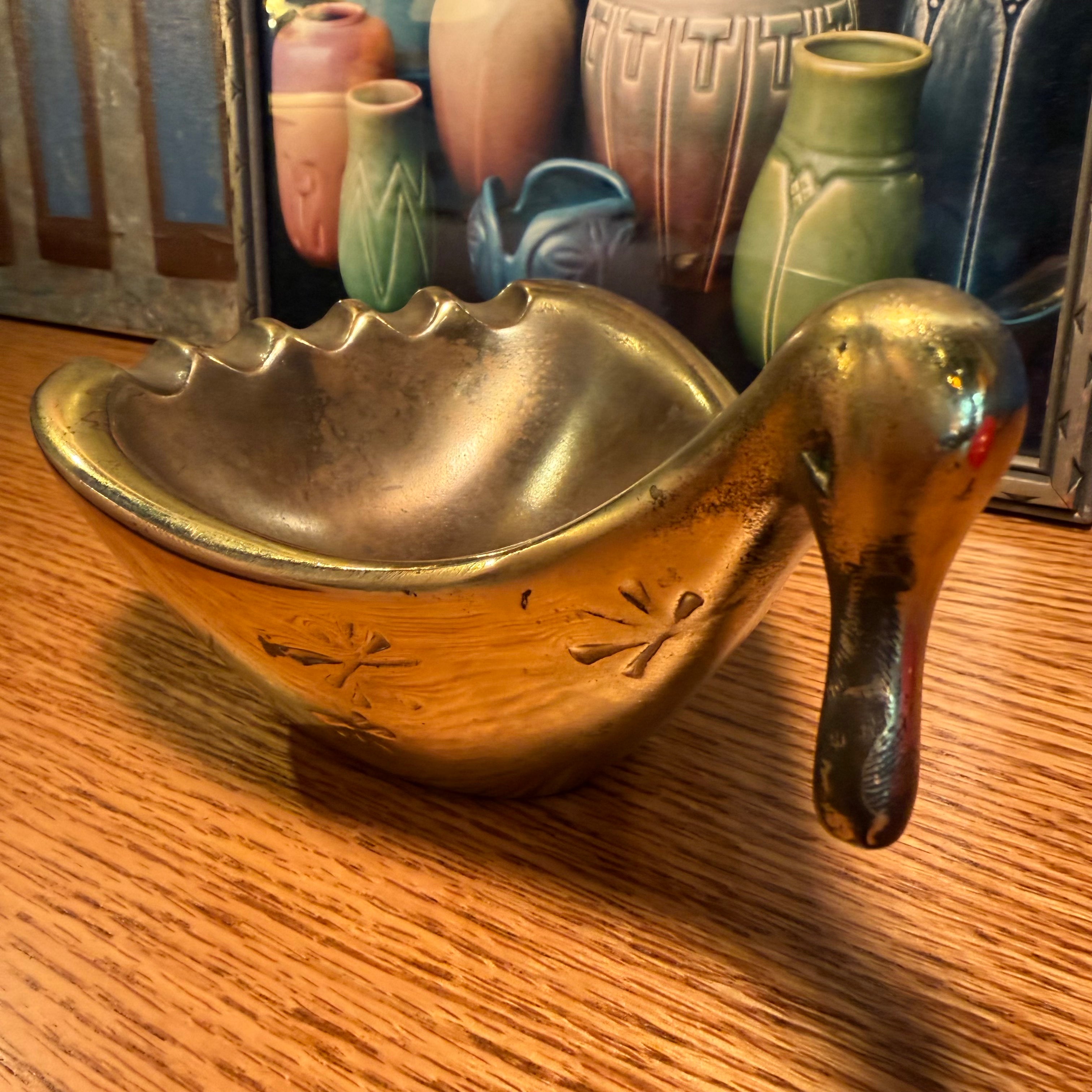 Mid-century Brass Duck Ashtray ashtray CANDID HOME