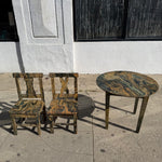 Vintage Marble Paper Kids Table + Chair Set kids furniture CANDID HOME