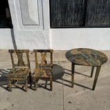 Vintage Marble Paper Kids Table + Chair Set kids furniture CANDID HOME