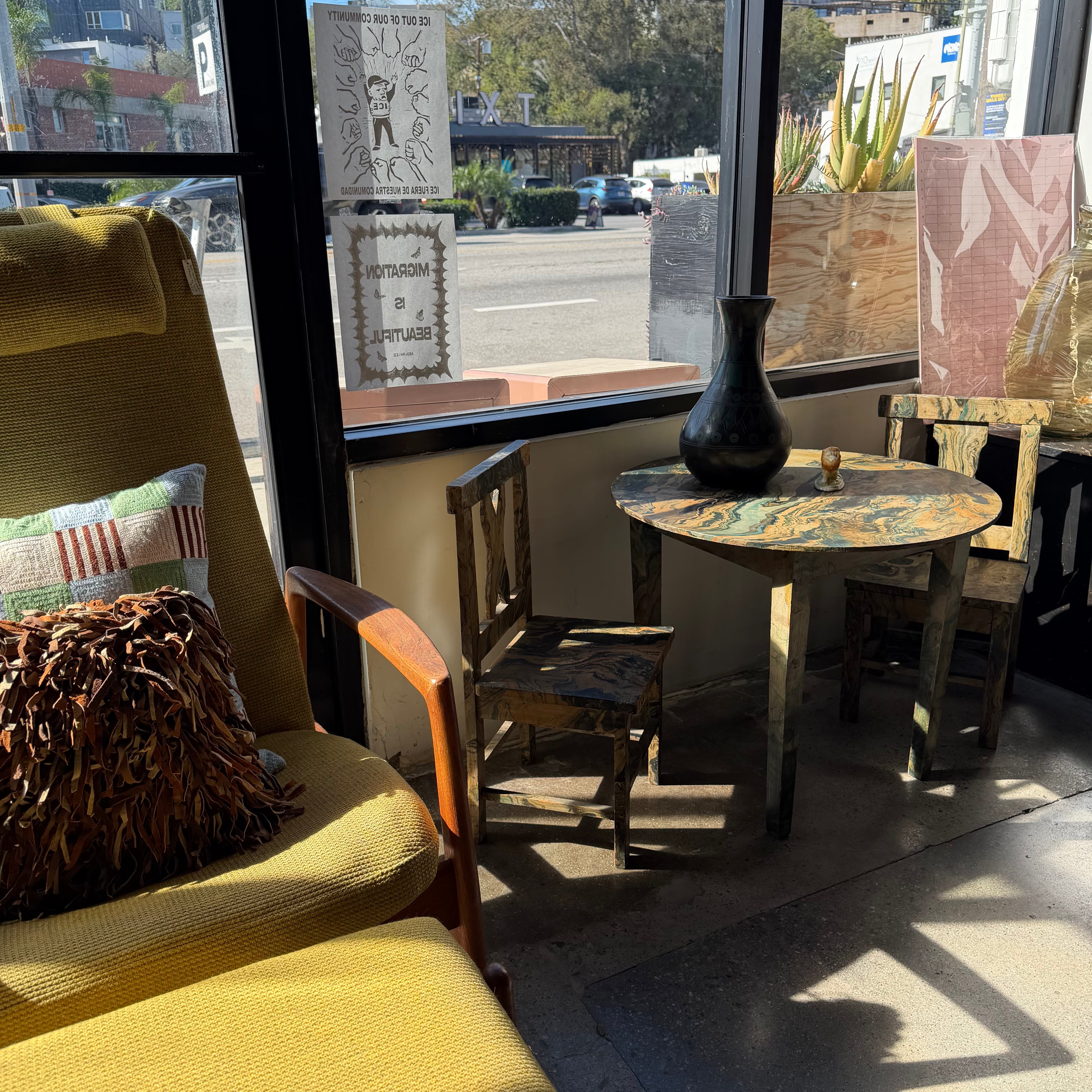 Vintage Marble Paper Kids Table + Chair Set kids furniture CANDID HOME