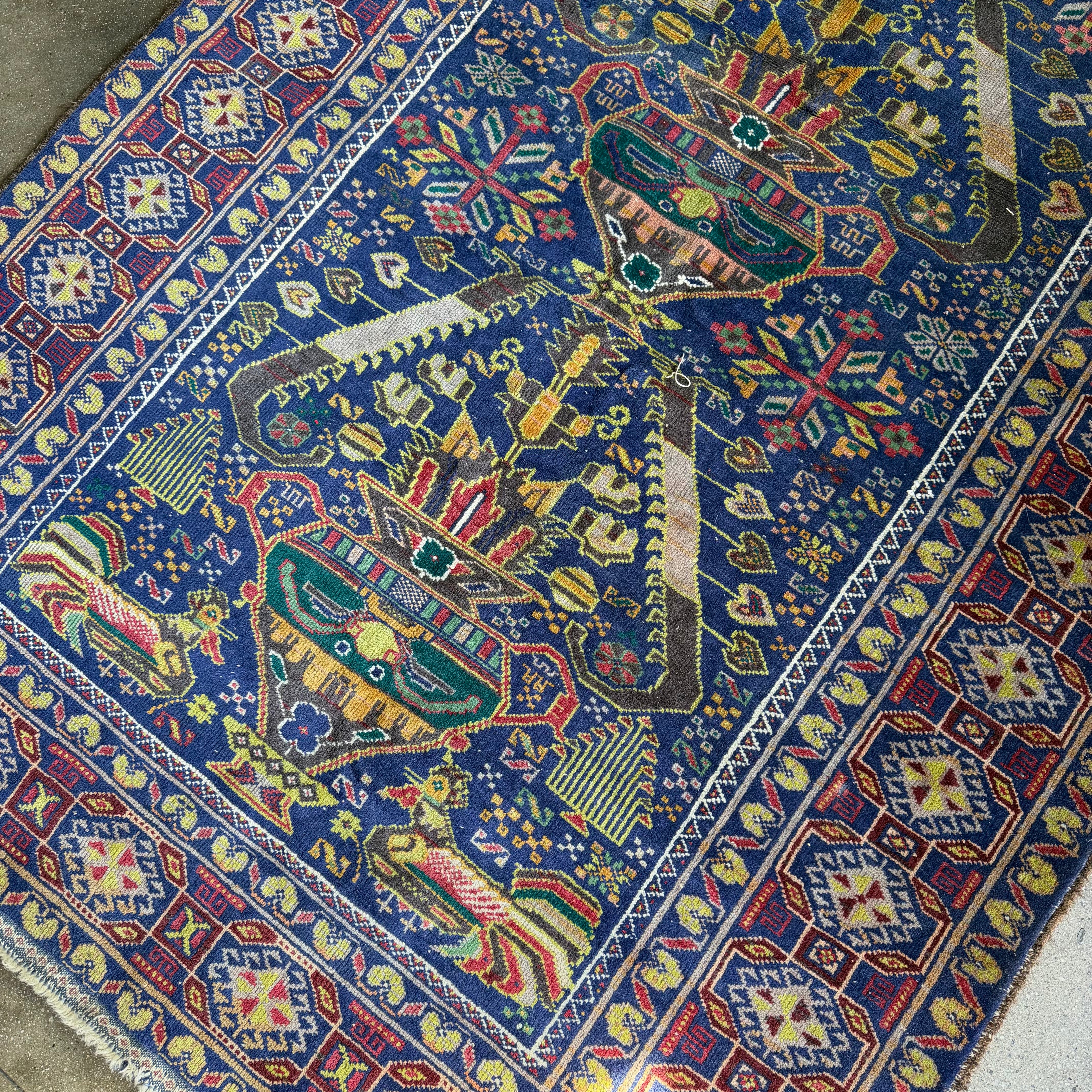 Vintage Afghan Baluchi Rug - 3'9" x 7'1" Rugs CANDID HOME