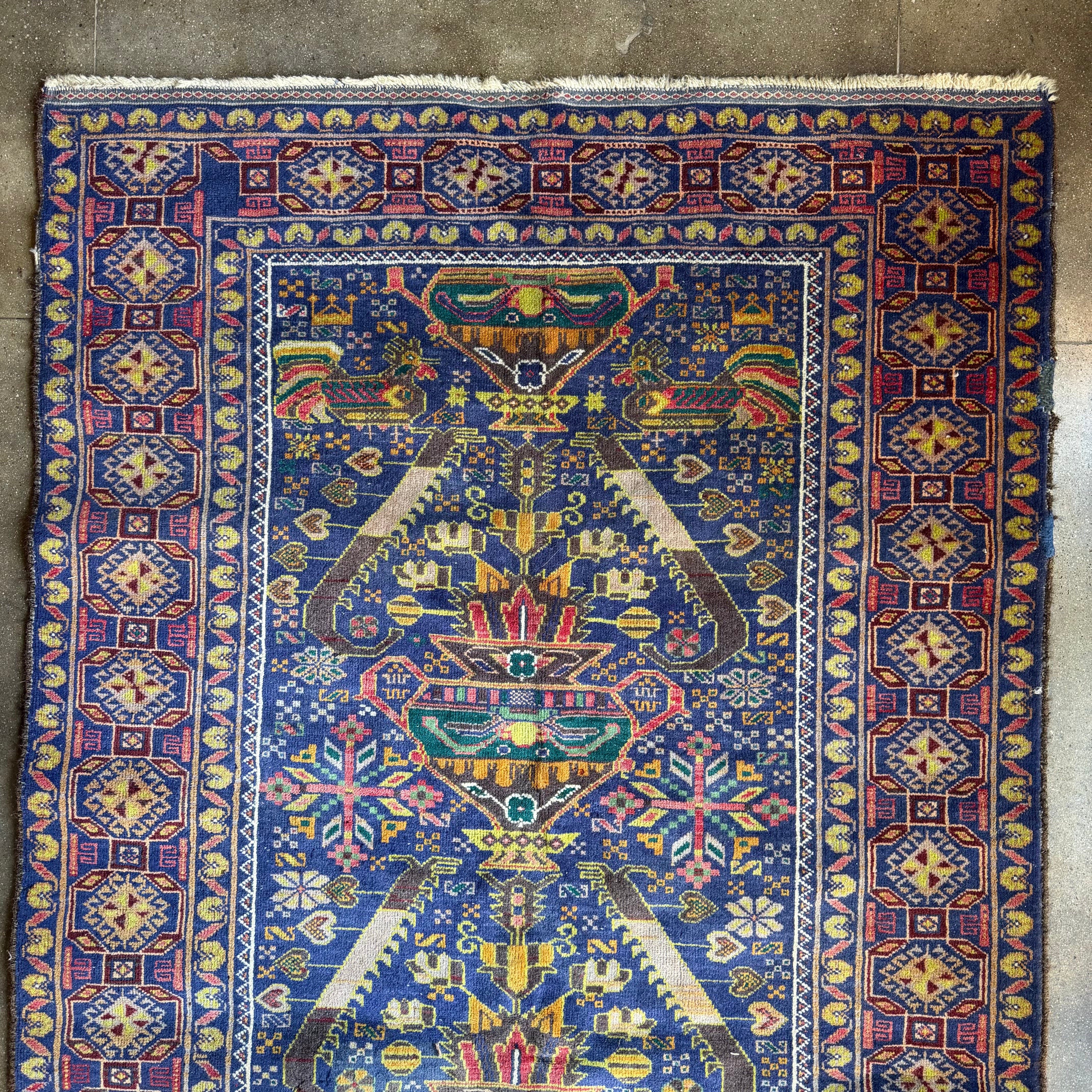 Vintage Afghan Baluchi Rug - 3'9" x 7'1" Rugs CANDID HOME