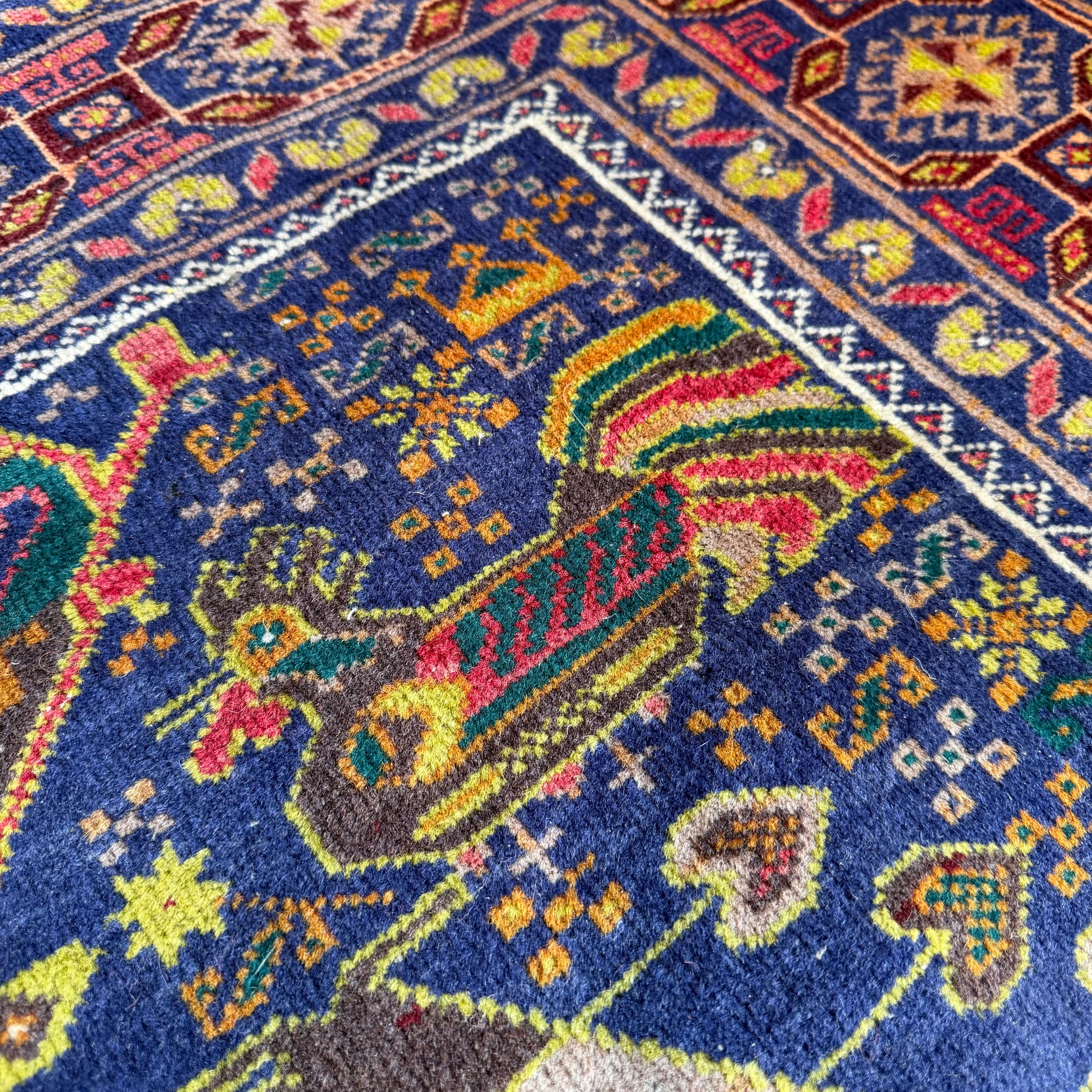 Vintage Afghan Baluchi Rug - 3'9" x 7'1" Rugs CANDID HOME
