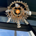 Antique Crystal + Brass Pendant Light Lighting CANDID HOME