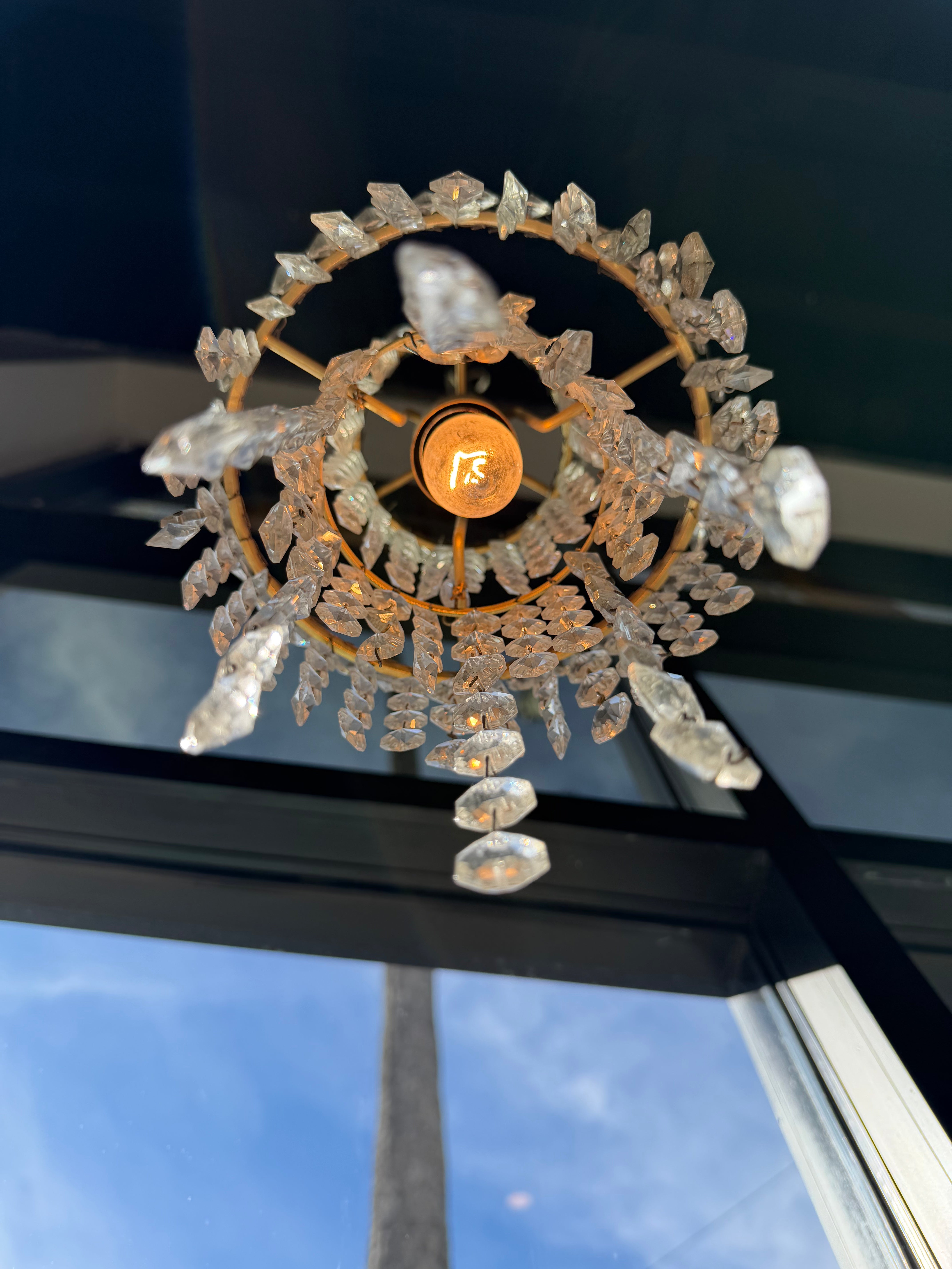 Antique Crystal + Brass Pendant Light Lighting CANDID HOME