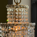 Antique Crystal + Brass Pendant Light Lighting CANDID HOME
