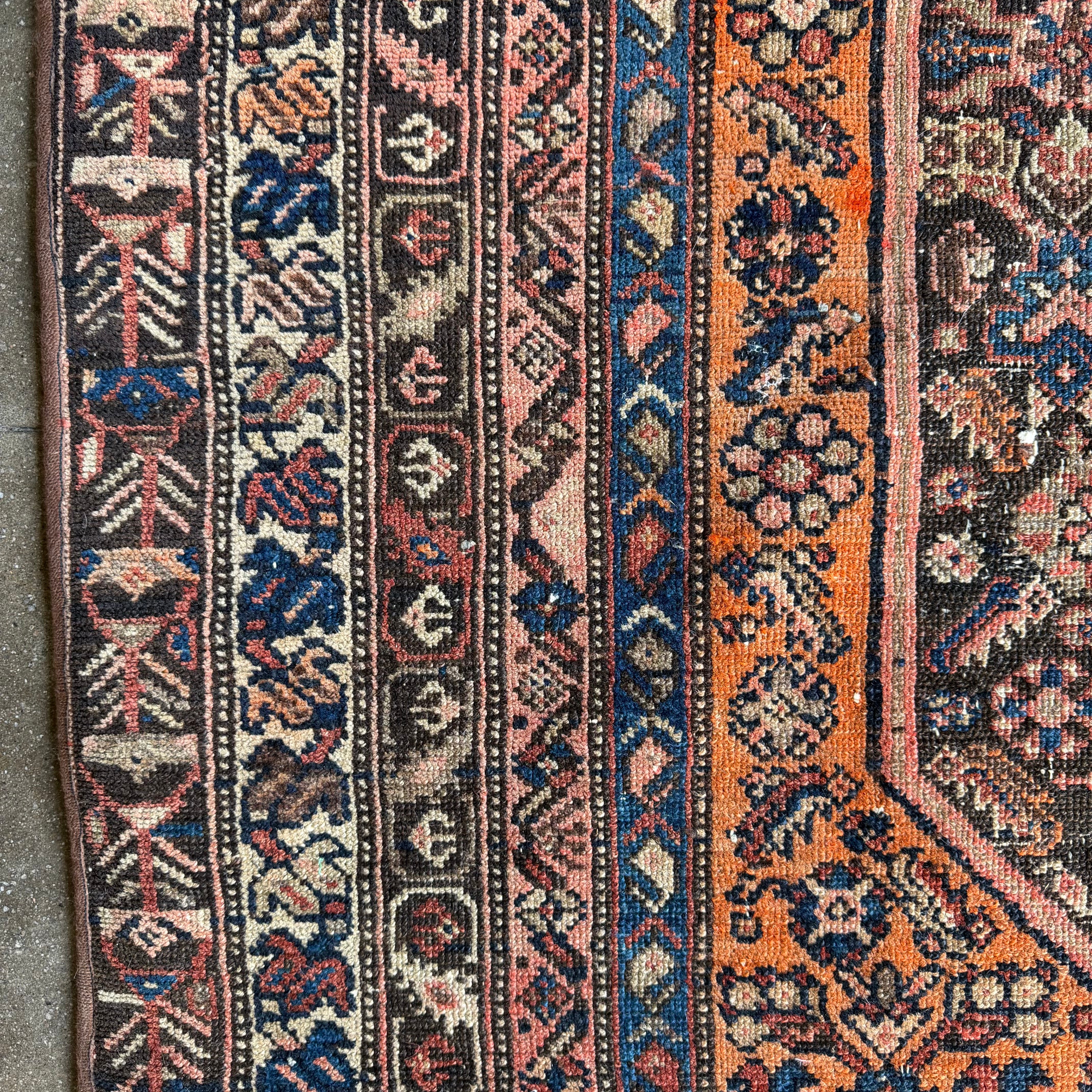 Antique Distressed Malayer Persian Rug - 3'11" x 5'9" Rugs CANDID HOME