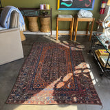 Antique Distressed Malayer Persian Rug - 3'11" x 5'9" Rugs CANDID HOME