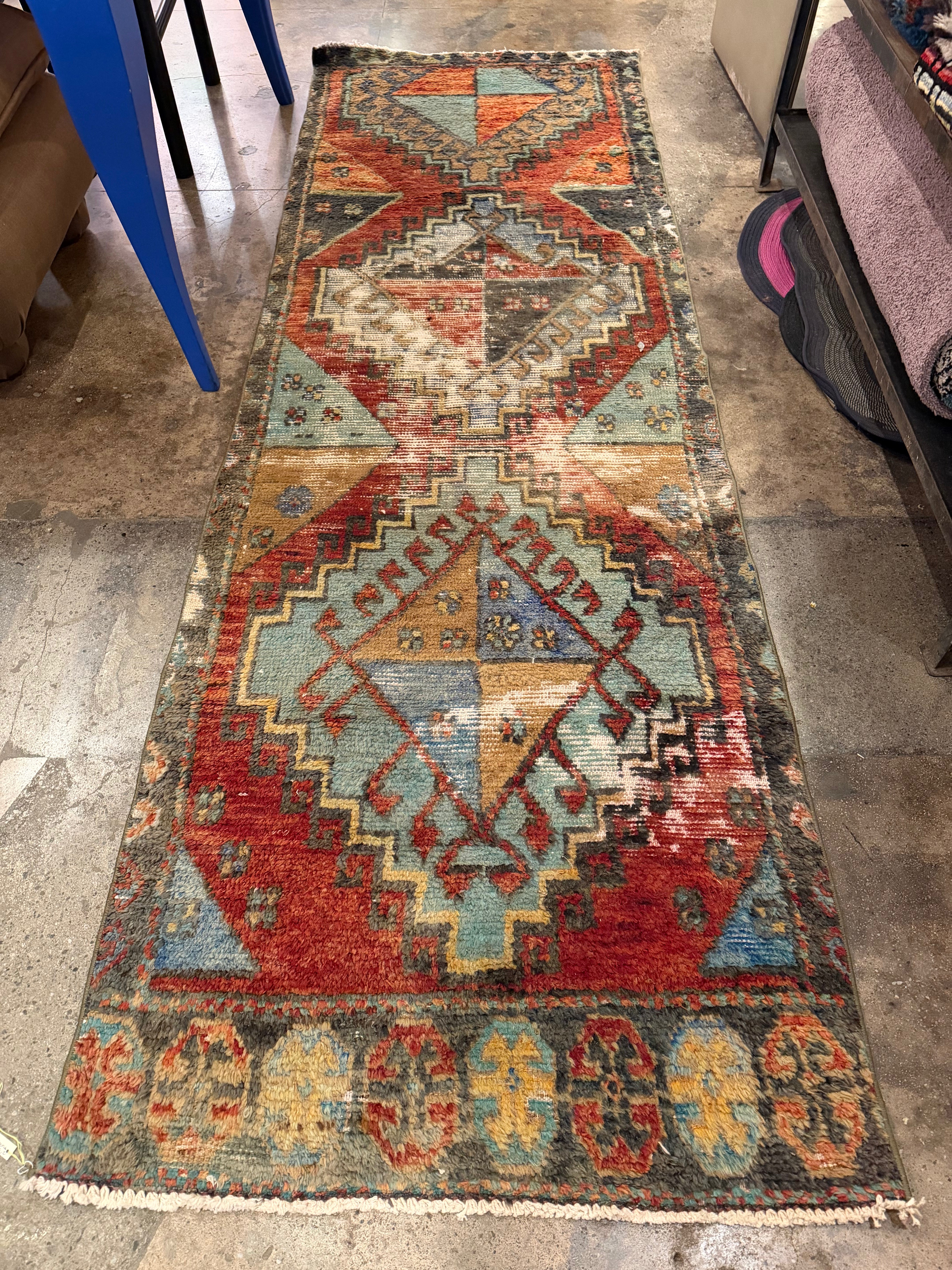 Vintage Turkish Runner - 2'7" x 8' runner CANDID HOME