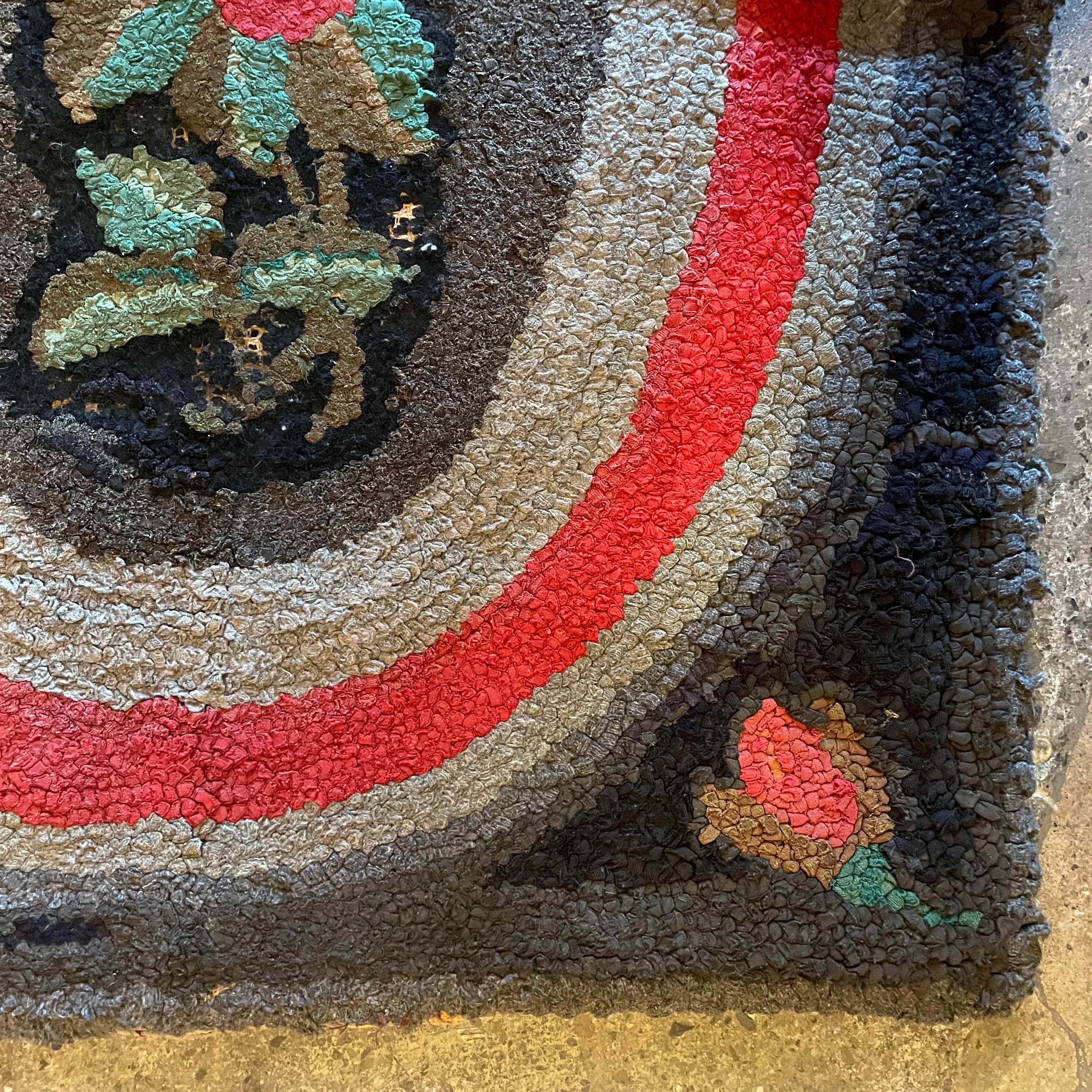 Late 1800's American Rag Rug - 28" x 43" Rugs CANDID HOME