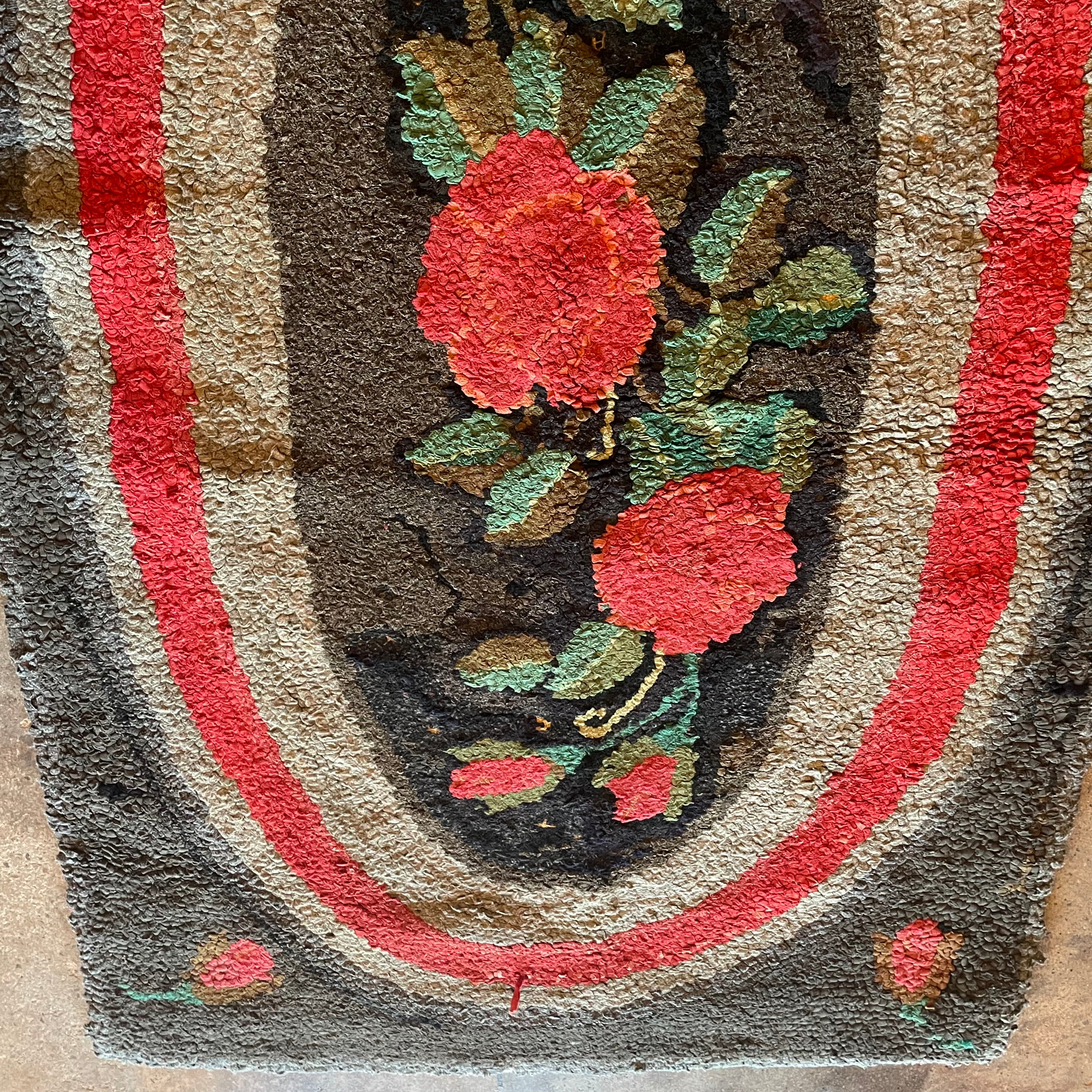 Late 1800's American Rag Rug - 28" x 43" Rugs CANDID HOME