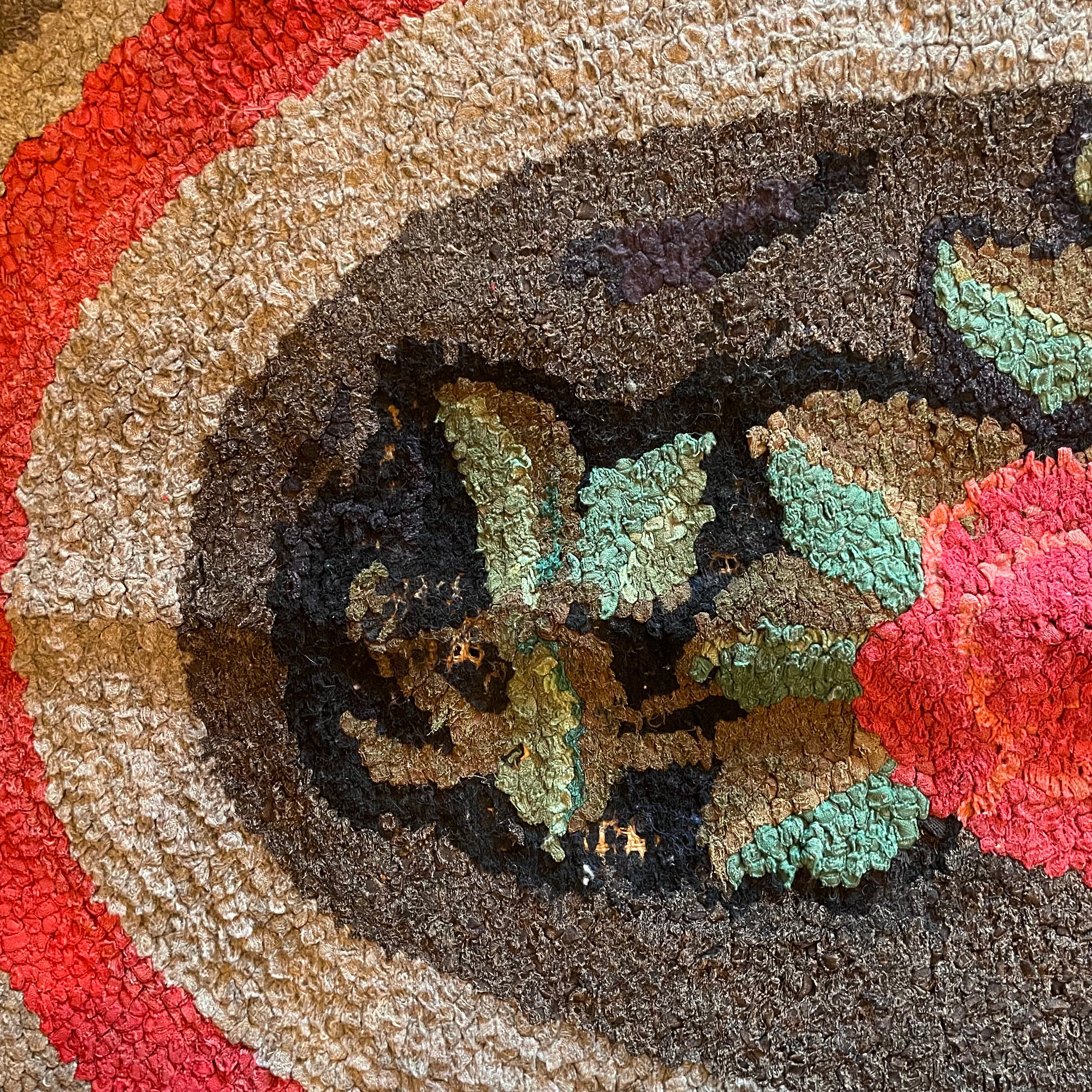 Late 1800's American Rag Rug - 28" x 43" Rugs CANDID HOME