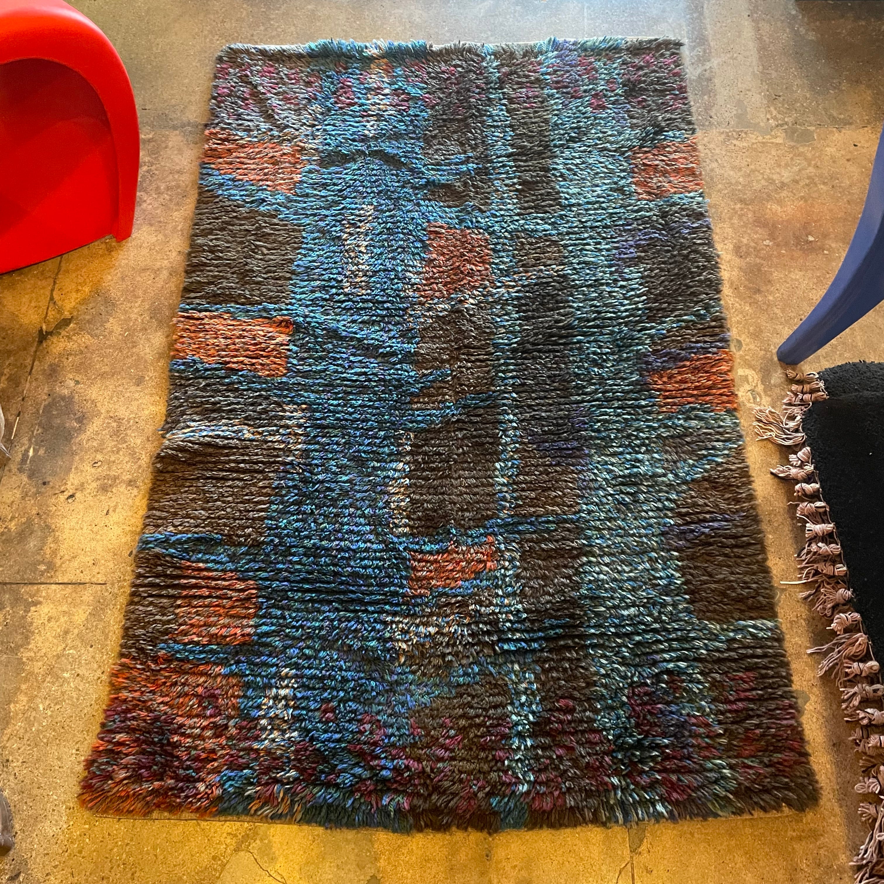 1970's Swedish Rya Shag Rug - 37" x 68" Rugs CANDID HOME