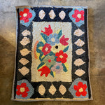 Early 1900's American Rag Rug - 20" x 24" Rugs CANDID HOME