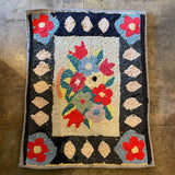Early 1900's American Rag Rug - 20" x 24" Rugs CANDID HOME