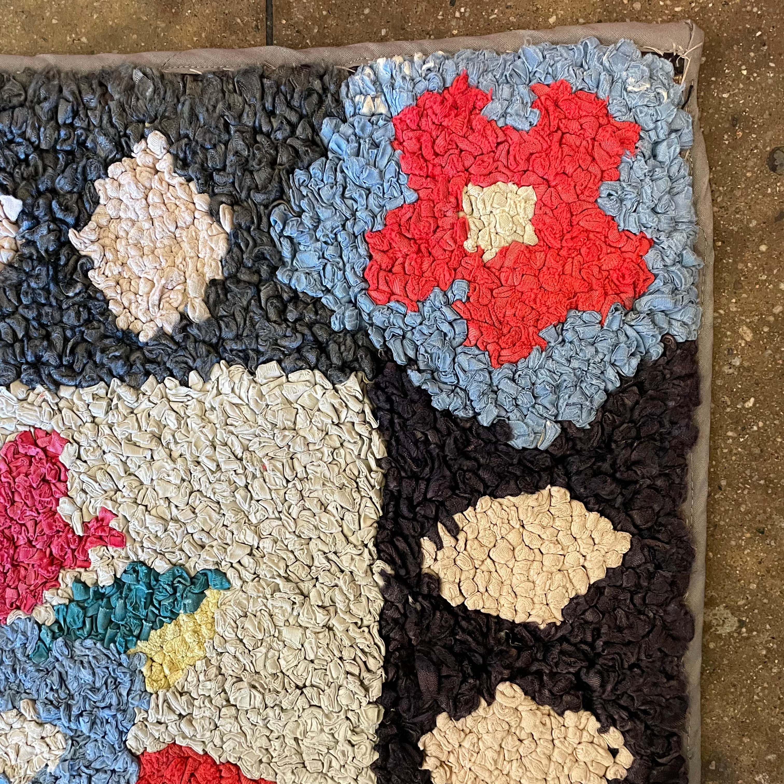 Early 1900's American Rag Rug - 20" x 24" Rugs CANDID HOME