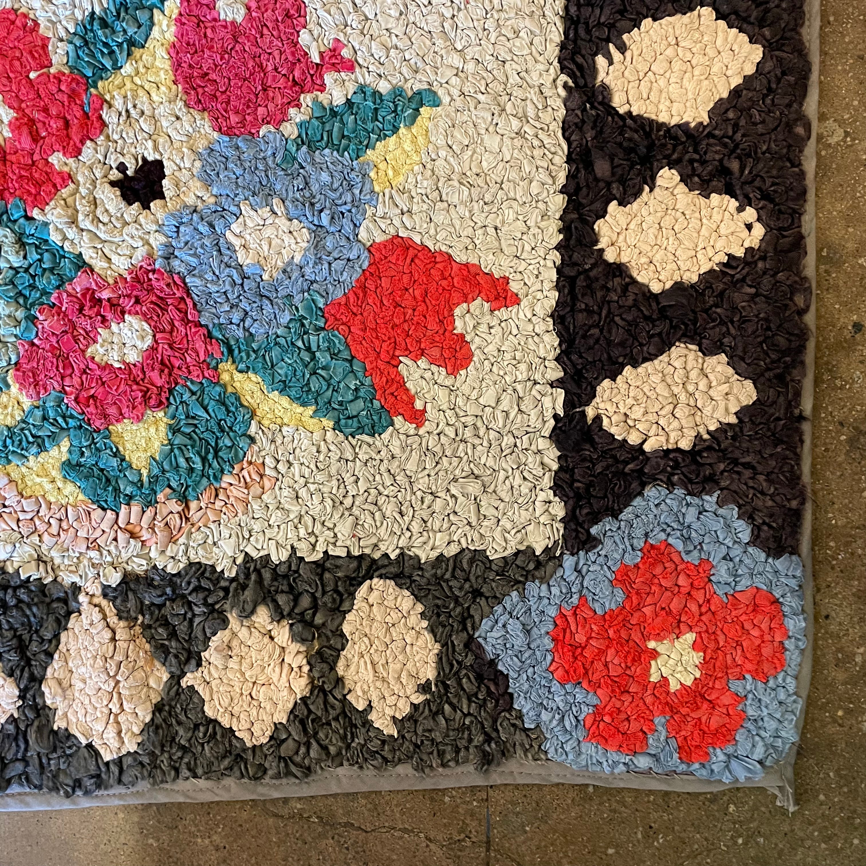 Early 1900's American Rag Rug - 20" x 24" Rugs CANDID HOME